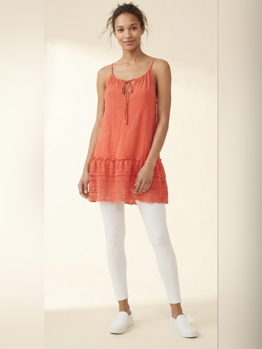 Andree Blue April Sky Orange Tank Top/Mini Dress (M)